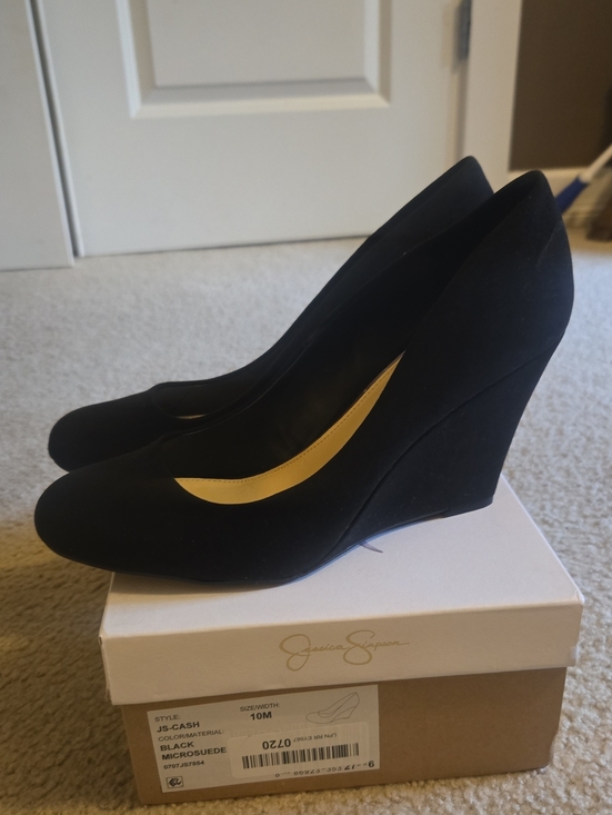 Jessica Simpson Shoes - Black Microsuede Wedge Size 10